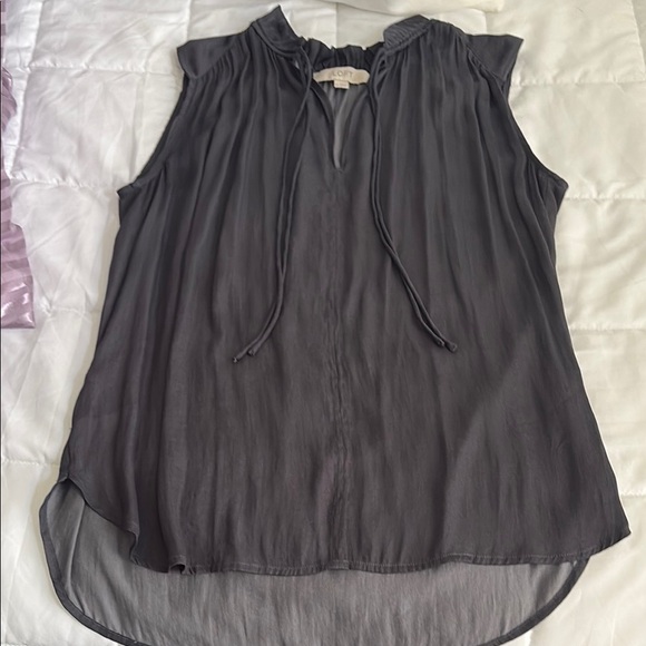 LOFT Tops - LOFT‎ Charcoal Sleeveless Blouse S